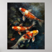 Japans Koi Fish Pond Art Print Poster (Voorkant)