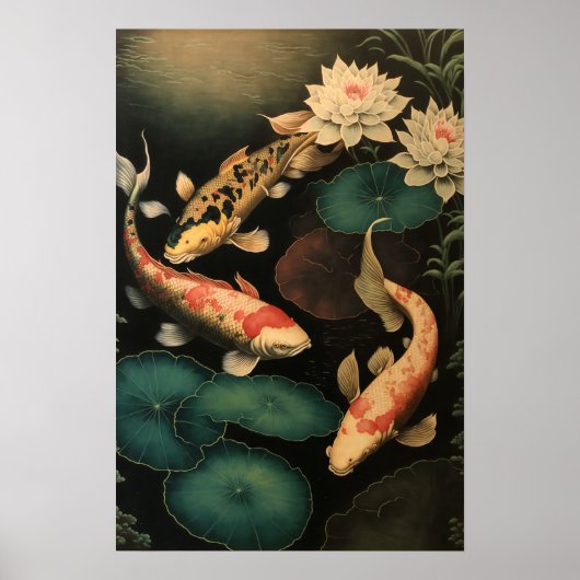  Japans Koi Fish Pond Art Print Poster (Voorkant)