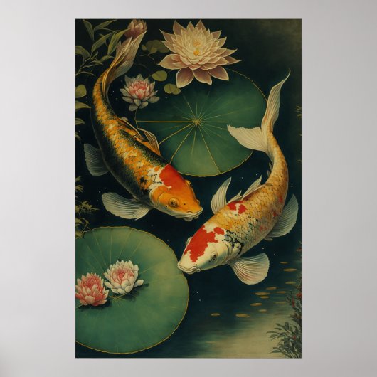  Japans Koi Fish Pond Art Print Poster (Voorkant)