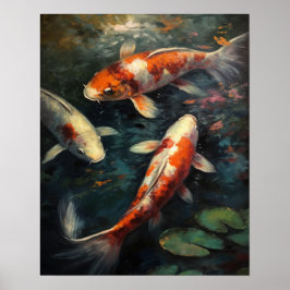 Japans Koi Fish Pond Art Print Poster