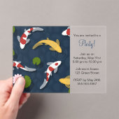 Japans Koi Fish Pond Party Acryl Uitnodigingen (Insitu (Draagbaar))