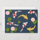 Japans Koi Fish Pond Party Kaart (Achterkant)