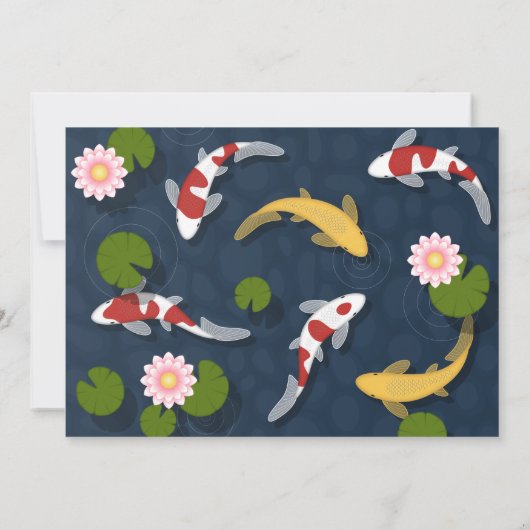Japans Koi Fish Pond Party Kaart (Achterkant)
