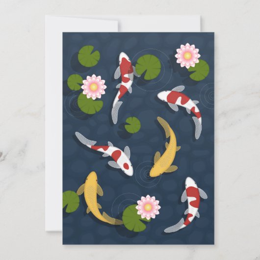 Japans Koi Fish Pond Party Kaart (Achterkant)