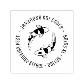 Japans Koi Fish Store Business Round Address 2 Zelfinktende Stempel (Design)