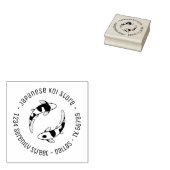Japans Koi Fish Store Business Round Address Rubberstempel (Gestempeld)