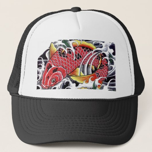 Japans Koi Fish Tattoo Trucker Pet (Voorkant)