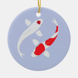 Japans Koi gepersonaliseerd kerstversieel Keramisch Ornament