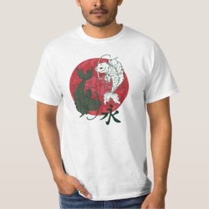 Japans Koi Karp Yin- en Yang-ontwerp T-shirt