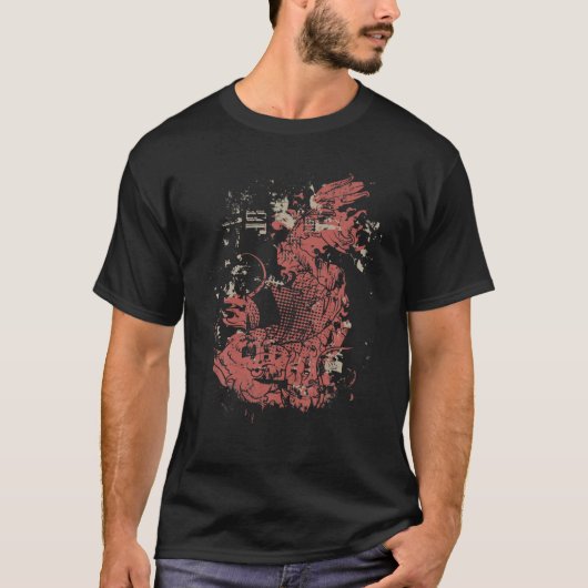 Japans koi karper vis grunge stijl retro  t-shirt (Voorkant)