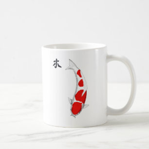 Japans Koi Kohaku Feng Shui Wood Koffiemok