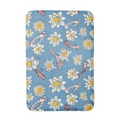 Japans Koi Vis en Bloemen Patroon Badmat (Voorkant Verticaal)
