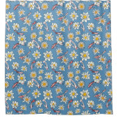 Japans Koi Vis en Bloemen Patroon Douchegordijn (Voorkant)