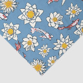 Japans Koi Vis en Bloemen Patroon Tissuepapier (Detail)