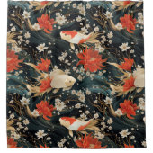 Japans Koi Vis Naadloos Patroon Douchegordijn (Voorkant)