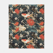 Japans Koi Vis Naadloos Patroon Fleece Deken (Voorkant)