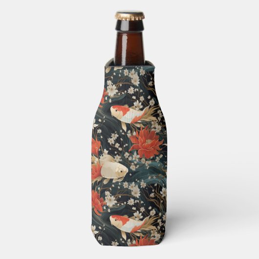 Japans Koi Vis Naadloos Patroon Flesjeskoeler (Fles Voorkant)