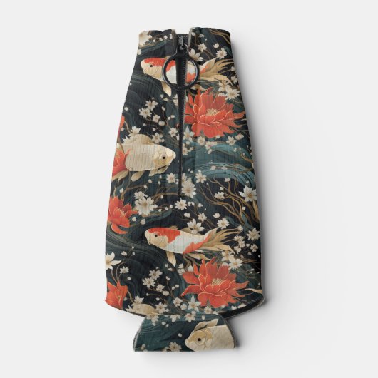 Japans Koi Vis Naadloos Patroon Flesjeskoeler (Achterkant)