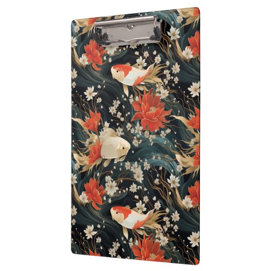 Japans Koi Vis Naadloos Patroon Klembord (Links)