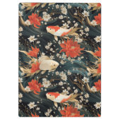 Japans Koi Vis Naadloos Patroon Klembord (Achterkant)