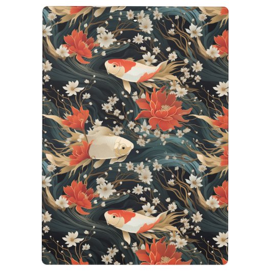 Japans Koi Vis Naadloos Patroon Klembord (Achterkant)