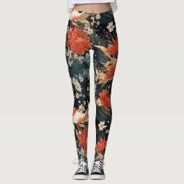 Japans Koi Vis Naadloos Patroon Leggings