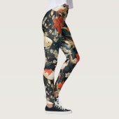 Japans Koi Vis Naadloos Patroon Leggings (Rechts)