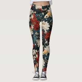 Japans Koi Vis Naadloos Patroon Leggings