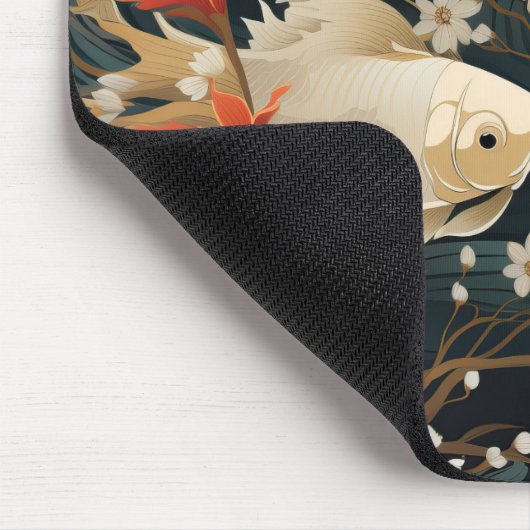 Japans Koi Vis Naadloos Patroon Muismat (Hoek)