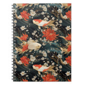 Japans Koi Vis Naadloos Patroon Notitieboek (Voorkant)