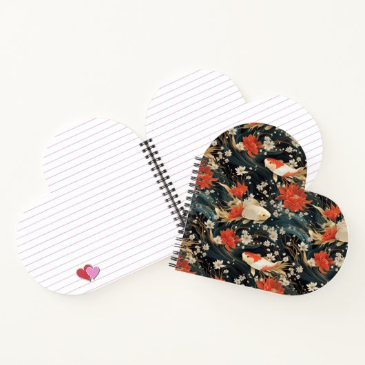 Japans Koi Vis Naadloos Patroon Notitieboek (Binnen)