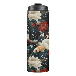 Japans Koi Vis Naadloos Patroon Thermosbeker