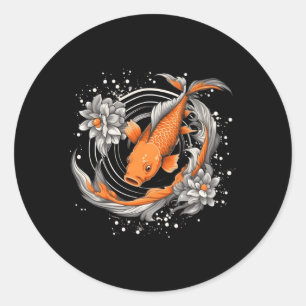 Japans Koi Vis Nishikigoi Vis Blackboard Ronde Sticker