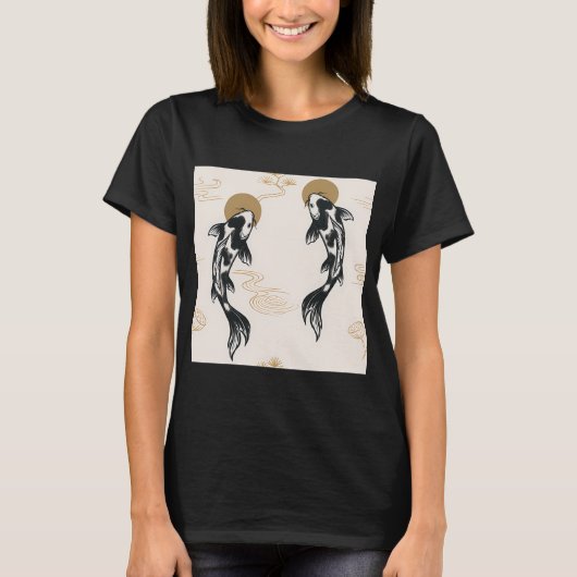 Japans Koi Vis Patroon T-shirt (Voorkant)