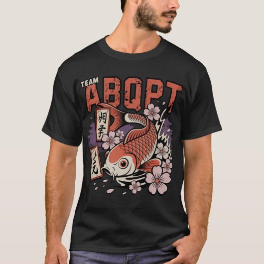 Japans Koi Vis Team ABQPT Retro T-Shirt (Voorkant)