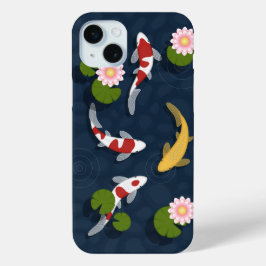 Japans Koi Visvijver iPhone 15 Plus Hoesje