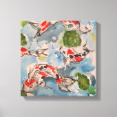 Japans Koi Waterverf Canvas 12x12 (Voorkant)
