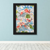Japans Koi Waterverf Print Canvas 18x24 (Insitu (Houten vloer))