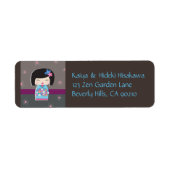 Japans Kokeshi Doll Adresetiketten Etiket (Voorkant)