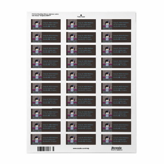 Japans Kokeshi Doll Adresetiketten Etiket (Full Sheet)