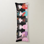 Japans Kokeshi Dolls Black Lichaamskussen (Achterkant (Verticaal))