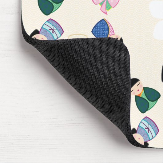 Japans Kokeshi Dolls Mousepad Muismat (Hoek)