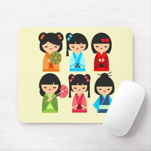 Japans kokeshi-pop muismat (Met muis)