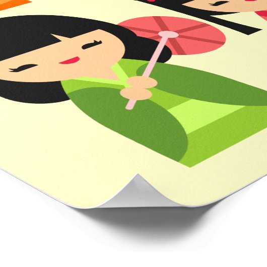 Japans kokeshi-pop poster (Hoek)