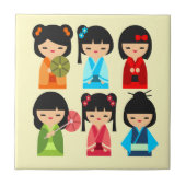 Japans kokeshi-pop tegeltje (Voorkant)