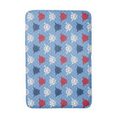 Japans konijnenblad, blauw met rood en wit badmat (Voorkant Verticaal)