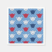 Japans konijnenblad, blauw met rood en wit servetten (Voorkant)