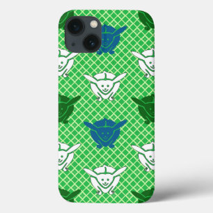 Japans konijnprint, groen, blauw en wit iPhone 13 hoesje
