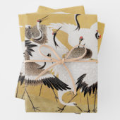  japans kraan vogel koppels inpakpapier vel (In situ)