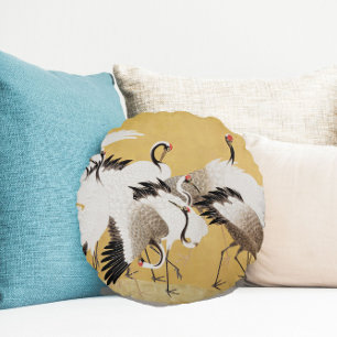  japans kraan vogel koppels rond kussen